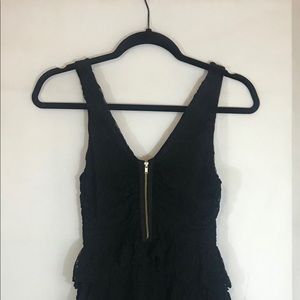 Black Zipper Front Sleeveless Blouse Size Small A1